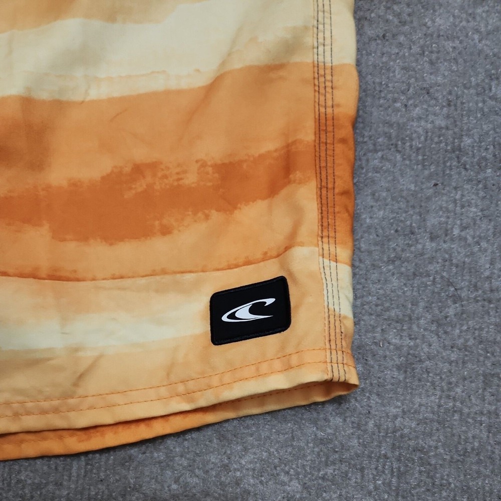 ONeill Boardshorts Breaker Mens 30 Gray Orange Swim Trunks Pocket Below Knee NEW - Picture 2 of 8